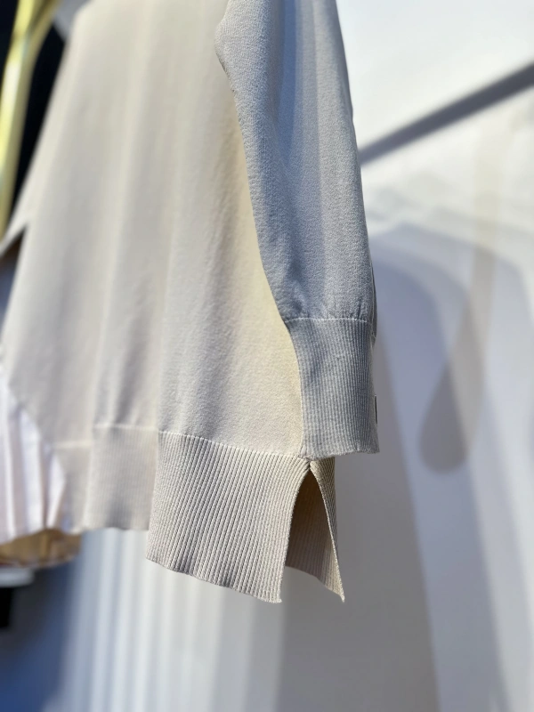 İNVEE Plise Detaylı Triko Tunik - Fondöten