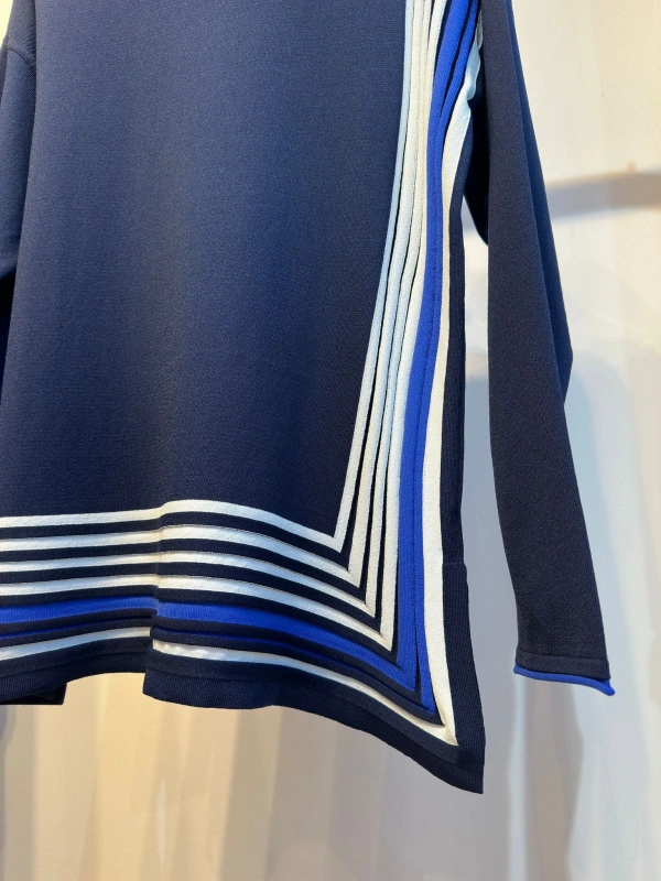 İNVEE Renk Bloklu Triko Tunik - Lacivert