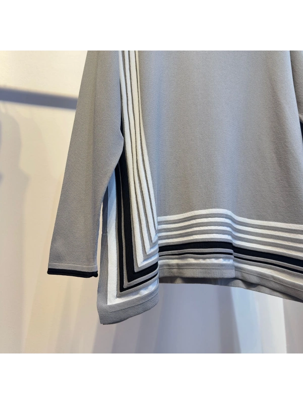 İNVEE Renk Bloklu Triko Tunik - Gri