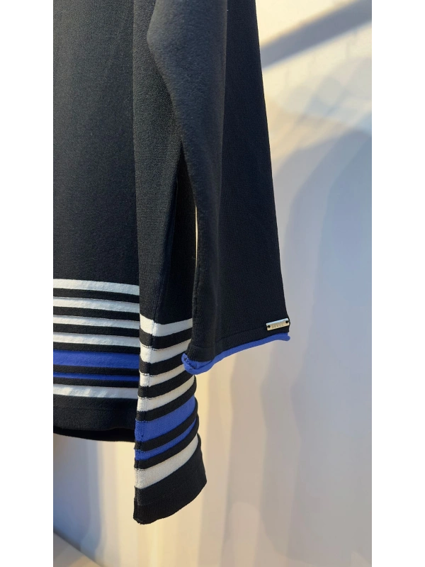 İNVEE Renk Bloklu Triko Tunik - Siyah