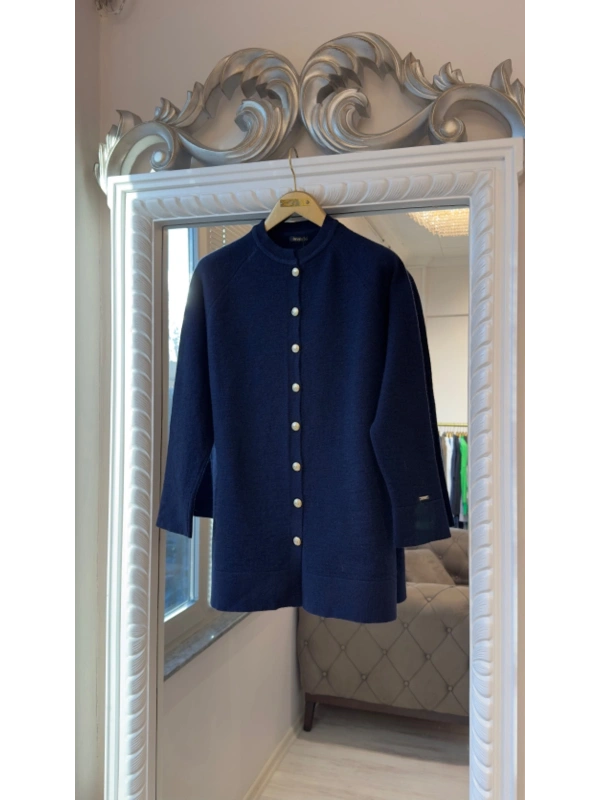 İNVEE Yün Karışımlı Hırka - Lacivert