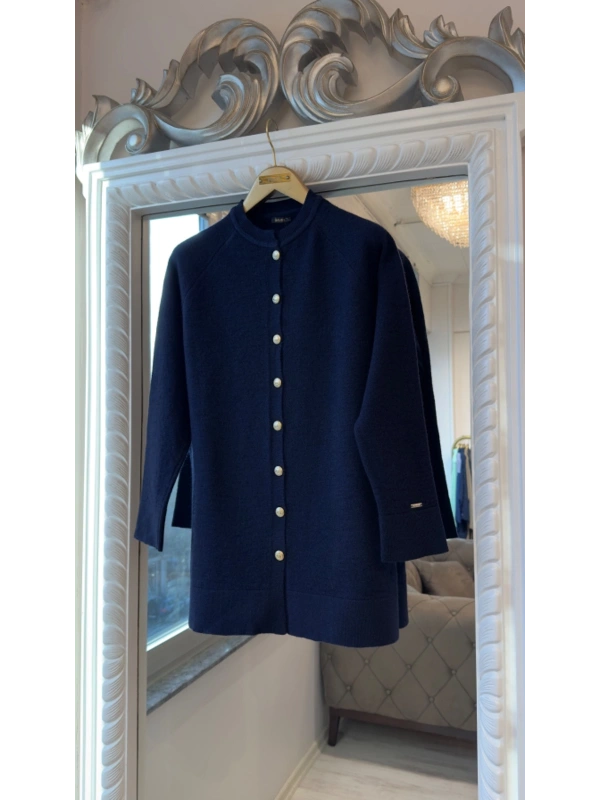 İNVEE Yün Karışımlı Hırka - Lacivert