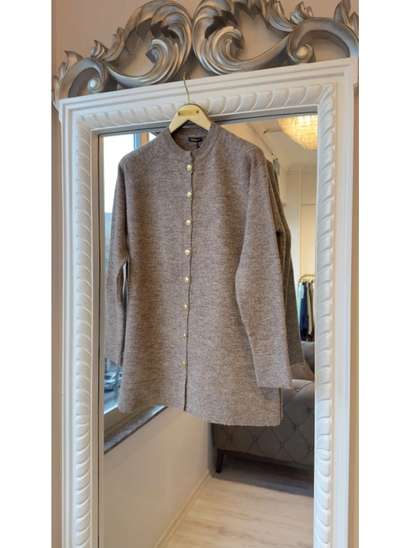 İNVEE Yün Karışımlı Hırka - Vizon