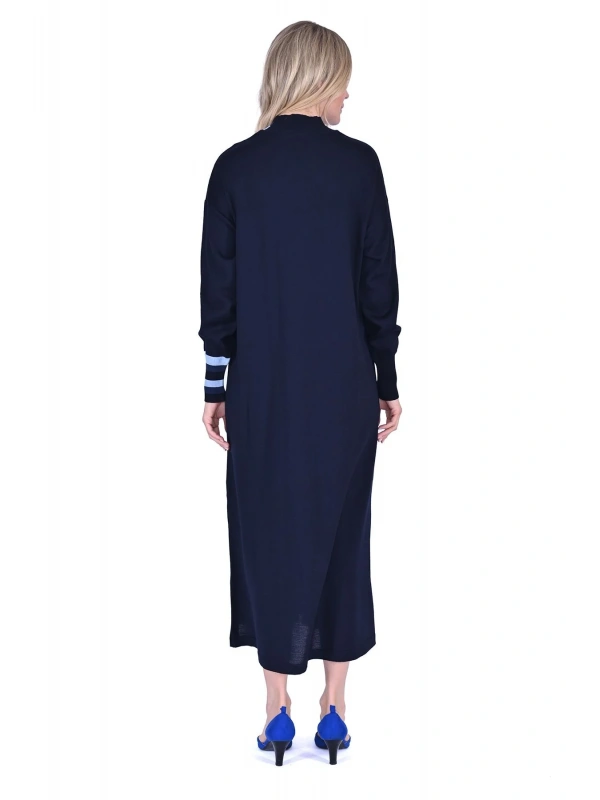 İNVEE Yün Karışımlı Triko Elbise - Lacivert