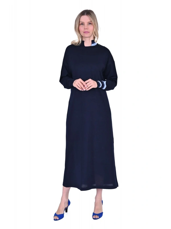 İNVEE Yün Karışımlı Triko Elbise - Lacivert