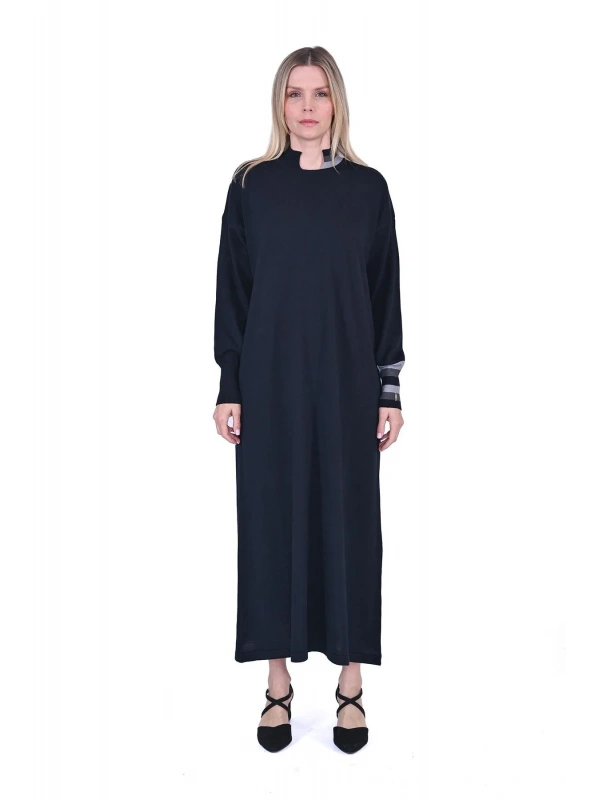 İNVEE Yün Karışımlı Triko Elbise - Siyah