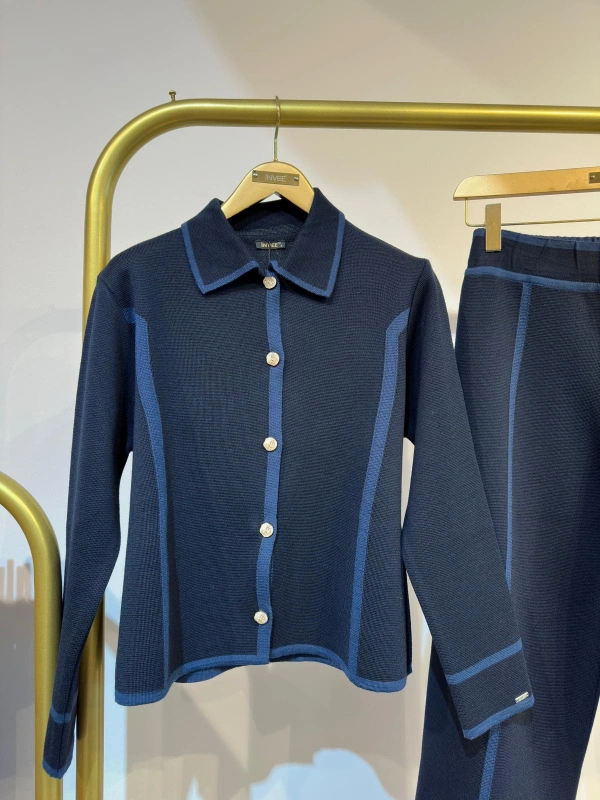 İNVEE Yün Karışımlı Triko Takım - Lacivert