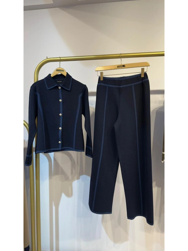 İNVEE Yün Karışımlı Triko Takım - Lacivert