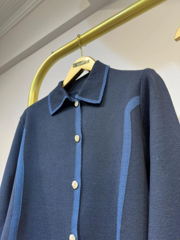 İNVEE Yün Karışımlı Triko Takım - Lacivert