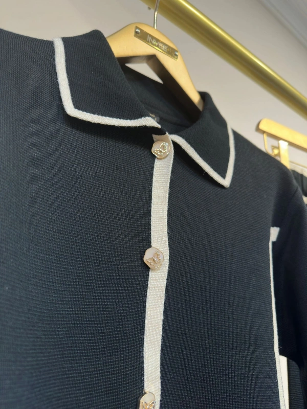 İNVEE Yün Karışımlı Triko Takım - Siyah