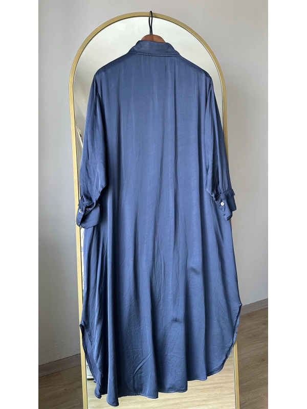 İtalyan Uzun Gömlek - İndigo