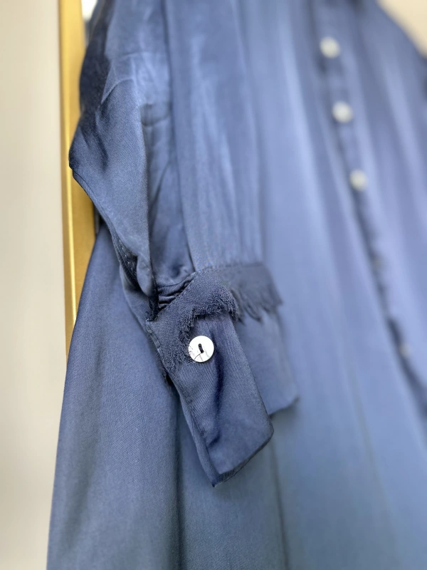 İtalyan Uzun Gömlek - İndigo