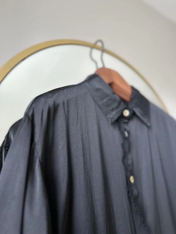 İtalyan Uzun Gömlek - Siyah