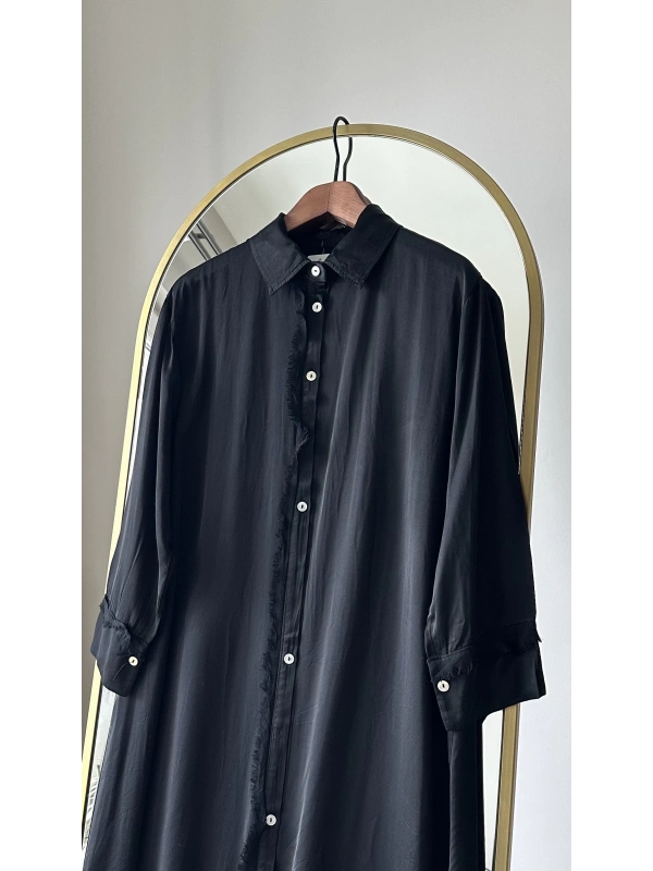 İthal Uzun Gömlek - Siyah