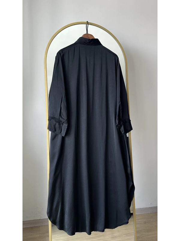 İthal Uzun Gömlek - Siyah