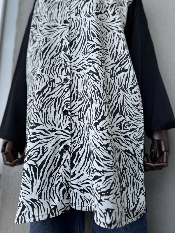 Zebra Desen Oversize Gömlek
