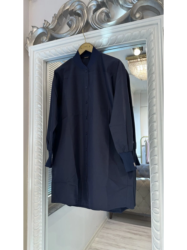 Lacivert Oversize Gömlek