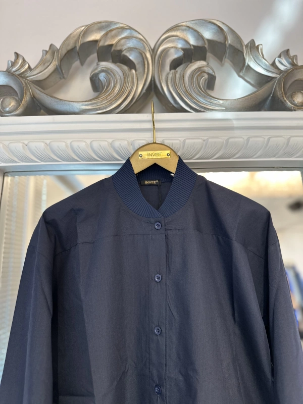 Lacivert Oversize Gömlek