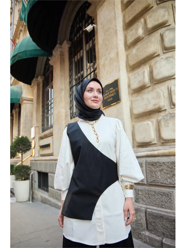 Monogram Pamuk İpek Eşarp - Siyah