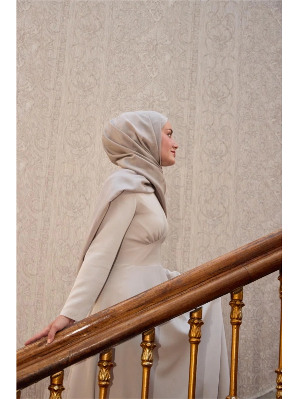 Monogram Pamuk İpek Şal - Gri