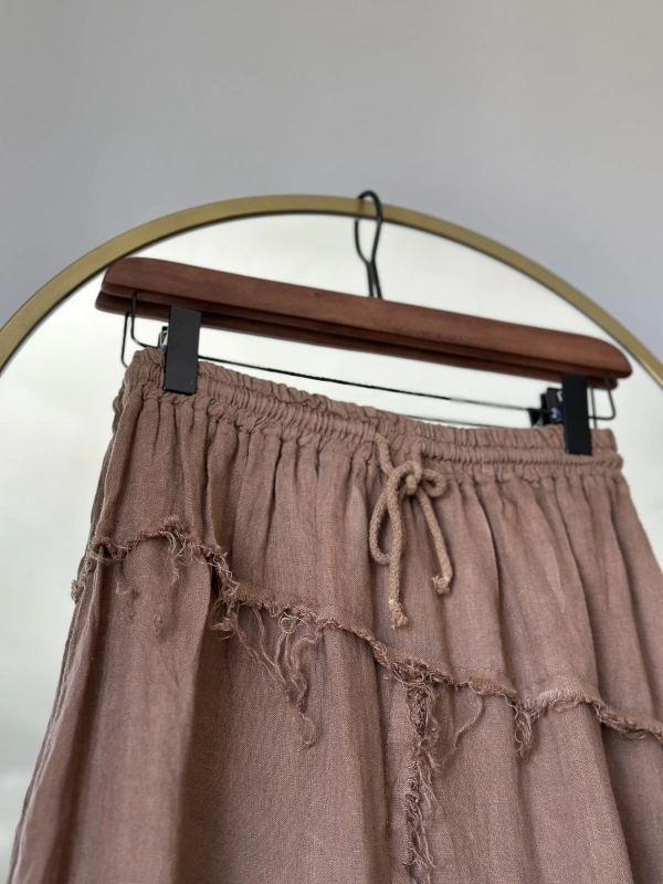 PURO LINO %100 Keten Takım - Tarçın