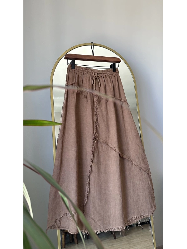 PURO LINO %100 Keten Takım - Tarçın