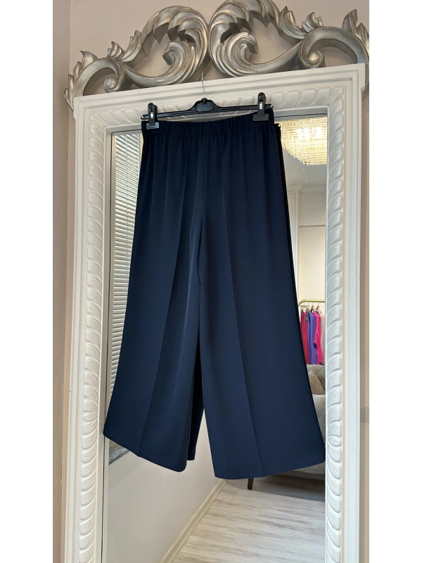 Sentez Arkası Lastikli Kumaş Pantolon - Lacivert