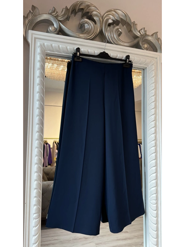 Sentez Arkası Lastikli Kumaş Pantolon - Lacivert