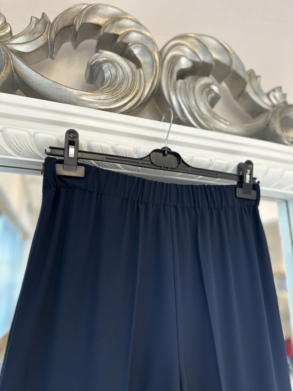 Sentez Arkası Lastikli Kumaş Pantolon - Lacivert