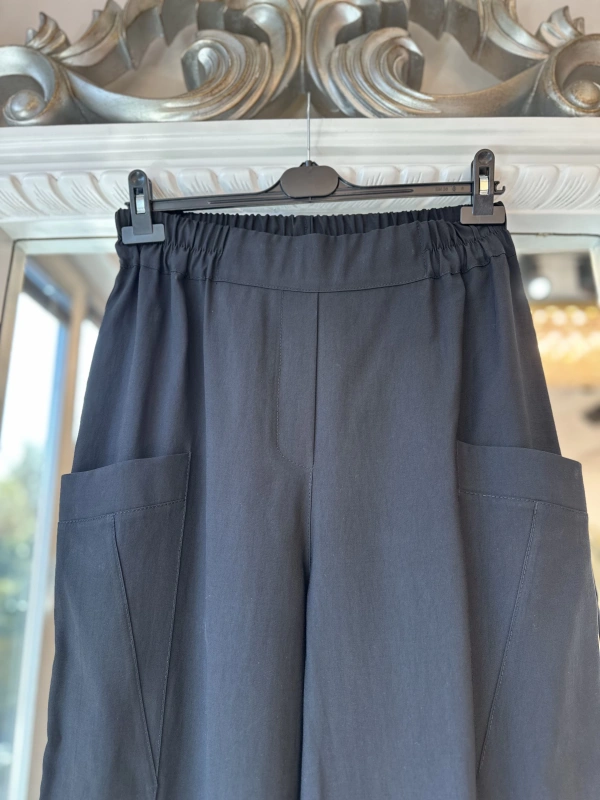 Sentez Kanguru Kanvas Pantolon - Siyah