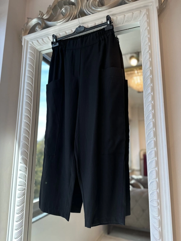 Sentez Kanguru Kanvas Pantolon - Siyah