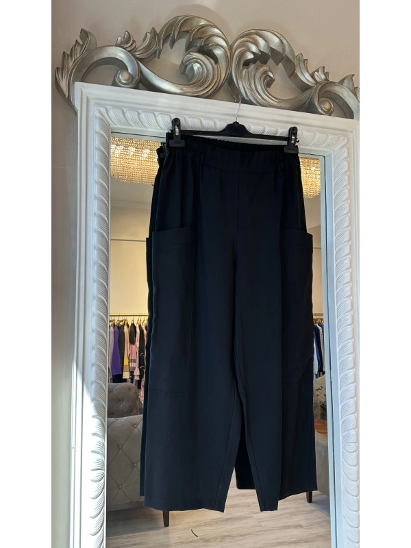 Sentez Kanguru Kanvas Pantolon - Siyah