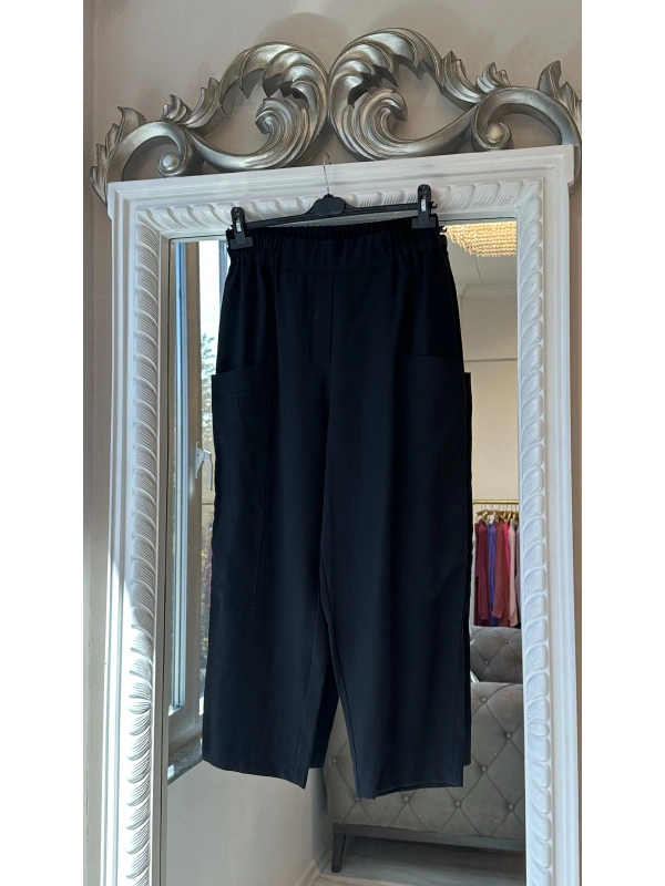 Sentez Kanguru Kanvas Pantolon - Siyah