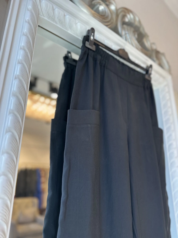 Sentez Kanguru Kanvas Pantolon - Siyah