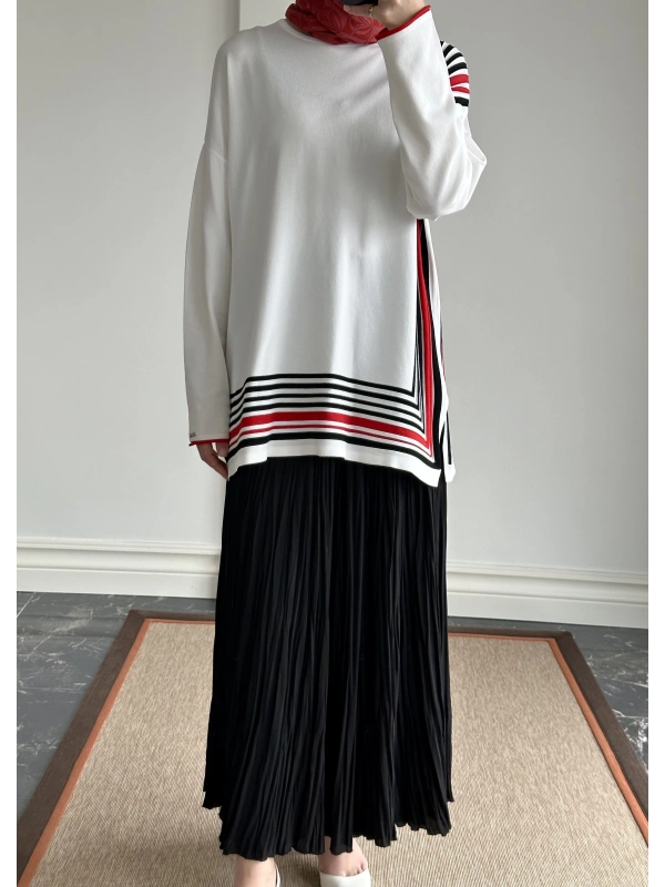 Sentez Kırıştırma Etek - Siyah