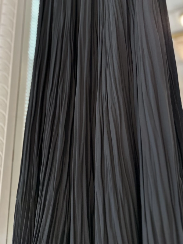 Sentez Kırıştırma Etek - Siyah