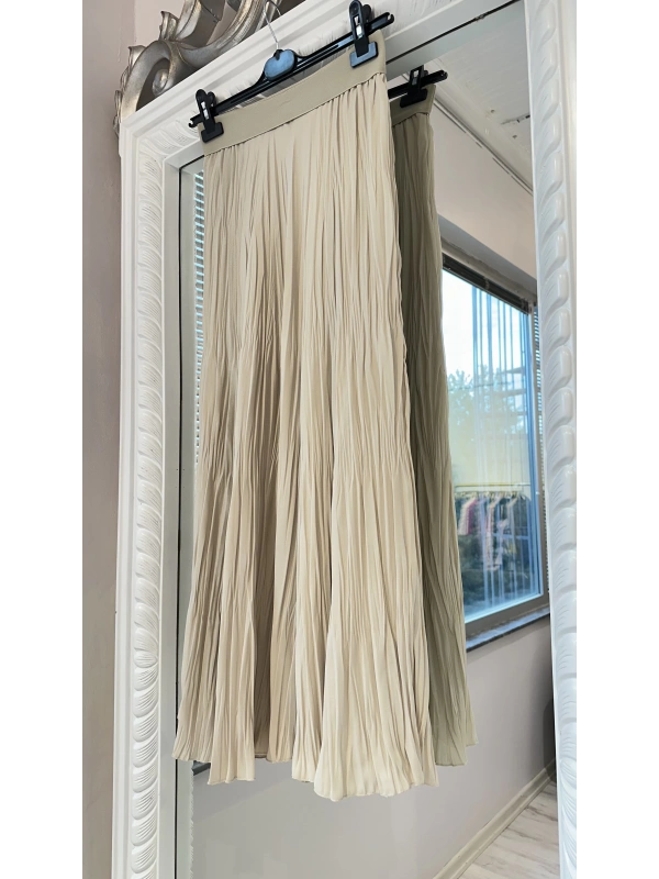 Sentez Kırıştırma Etek - Taş