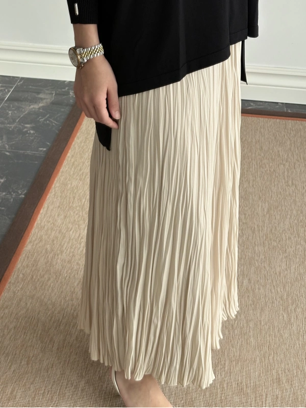 Sentez Kırıştırma Etek - Taş