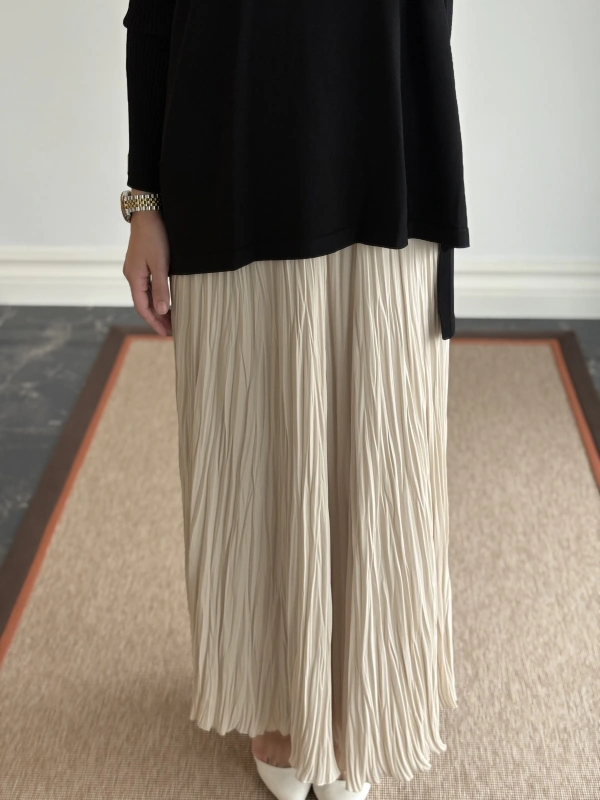 Sentez Kırıştırma Etek - Taş