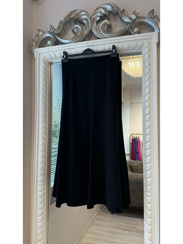 Sentez Krep Etek - Siyah