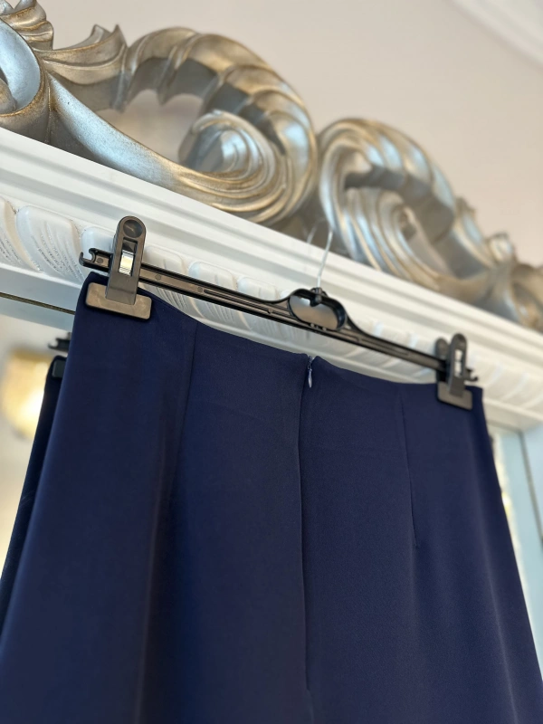 Sentez Krep Etek - Lacivert