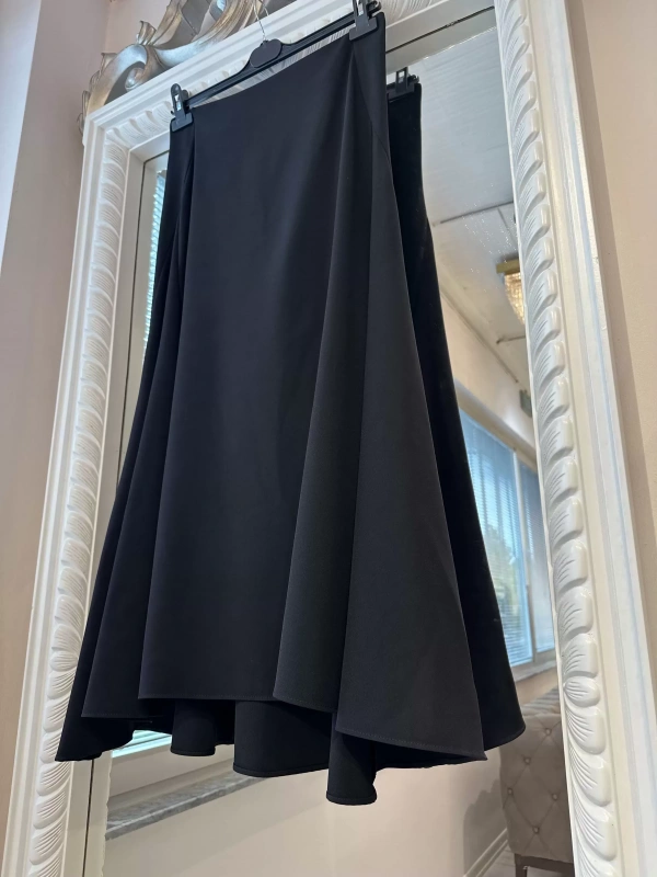 Sentez Krep Etek - Siyah