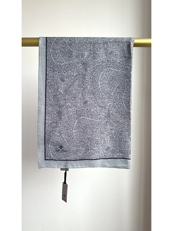 Silk Home Mayda Şal - Gri-Lacivert