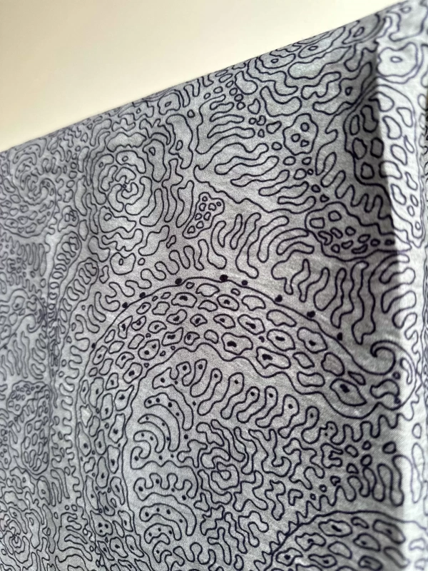 Silk Home Mayda Şal - Gri-Lacivert