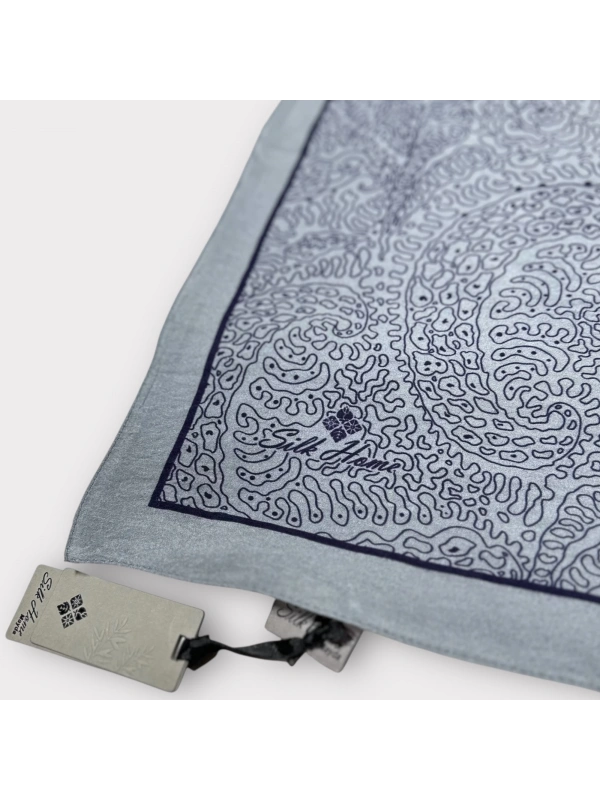 Silk Home Mayda Şal - Gri-Lacivert