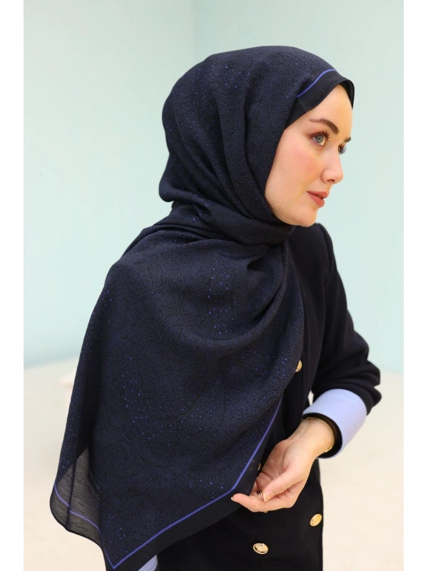 Silk Home Mayda Şal - Koyu Lacivert-Kraliyet Mavisi