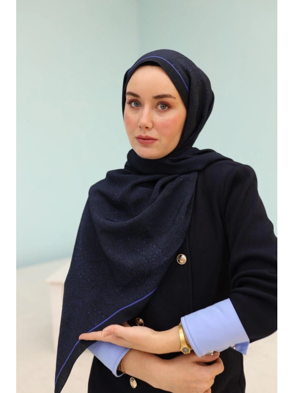 Silk Home Mayda Şal - Koyu Lacivert-Kraliyet Mavisi