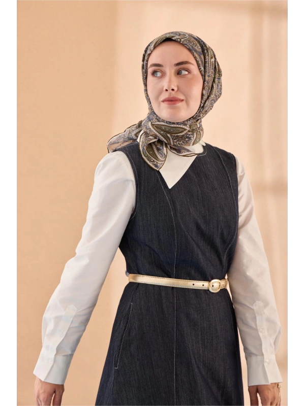 Silk Home Yaz Esintisi Eşarp - Koyu Vizon, Kına Yeşili, Azur Mavi, Yeşil