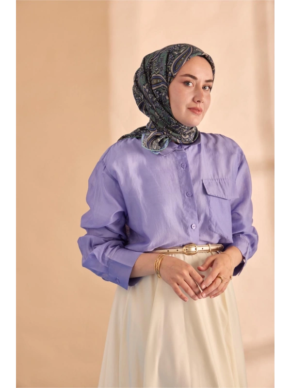 Silk Home Yaz Esintisi Eşarp - Çağla, Lila Mavi, Taş, Sisli Yeşil