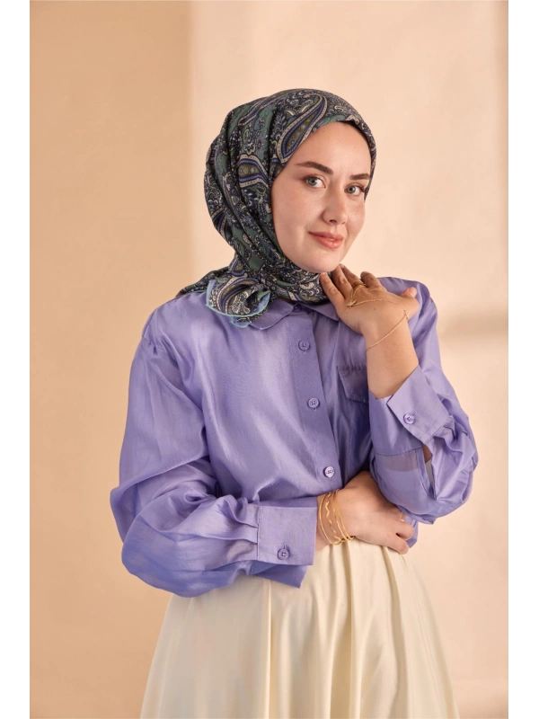 Silk Home Yaz Esintisi Eşarp - Çağla, Lila Mavi, Taş, Sisli Yeşil